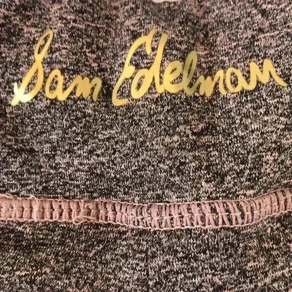 SAM EDELMAN Active Workout Leggings Heathered Pink Black Crochet Detail … - Picture 3 of 4